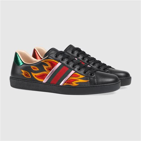 gucci ace low shoes flame replica|real gucci ace shoes.